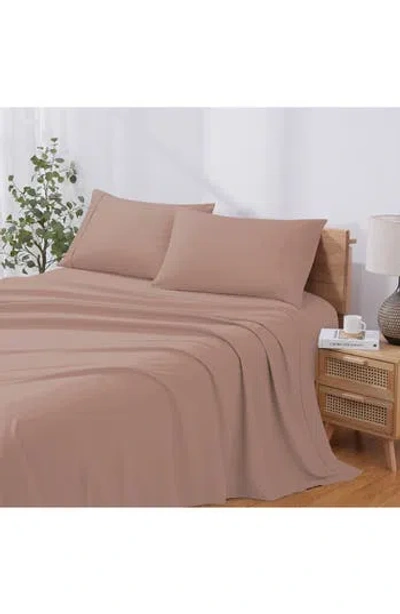 Modern Threads Solid 4-piece Microfiber Sheet Set In Cameo Rose