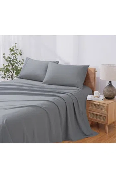 Modern Threads Solid 4-piece Microfiber Sheet Set In Gray