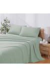 Modern Threads Solid 4-piece Microfiber Sheet Set In Green