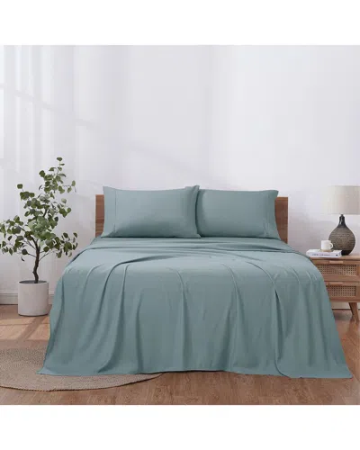 Modern Threads Solid Easy Care Microfiber Sheet Set In Blue