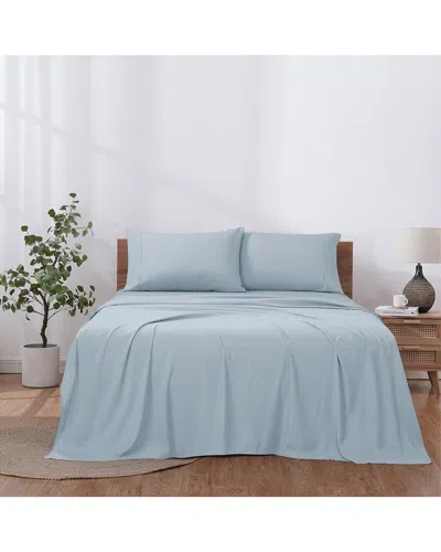 Modern Threads Solid Easy Care Microfiber Sheet Set In Blue