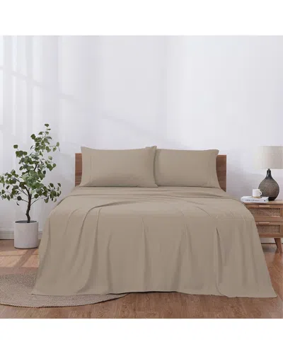 Modern Threads Solid Easy Care Microfiber Sheet Set In Brown