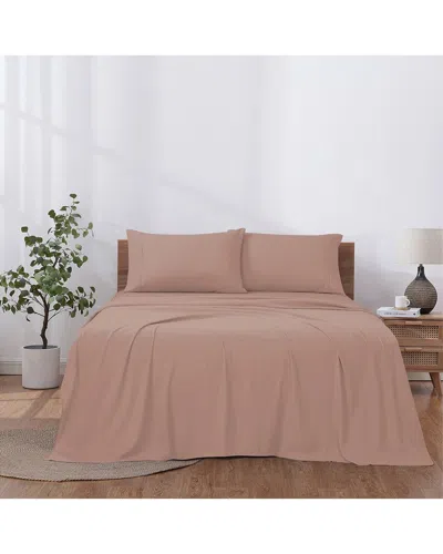 Modern Threads Solid Easy Care Microfiber Sheet Set In Pink