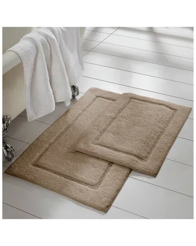 Modern Threads Solid Loop With Non-slip Backing Bath Mat Set In Brown