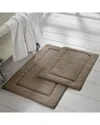 Modern Threads 2-pack Solid Loop With Non-slip Backing Bath Mat Sets In Brown