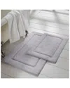 Modern Threads 2-pack Solid Loop With Non-slip Backing Bath Mat Set In Gray