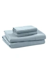 Modern Threads Solid Microfiber Sheet Set In Blue Mist