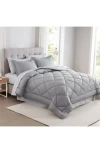 Modern Threads Solid Reversible 7-piece Comforter Set In Gray