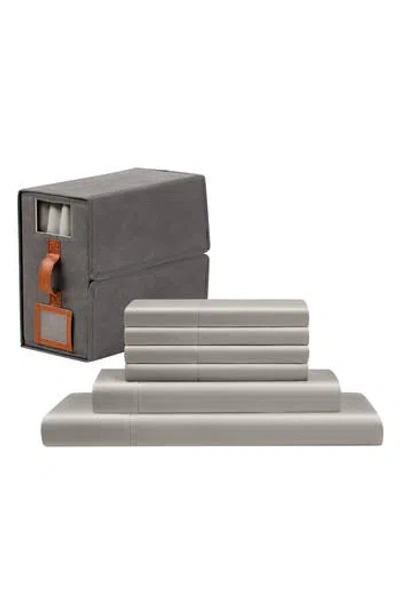 Modern Threads Solid Satin Deep Pocket 6-piece Sheet Set In Gray