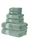 Modern Threads Spunloft 6-piece Towel Set In Green