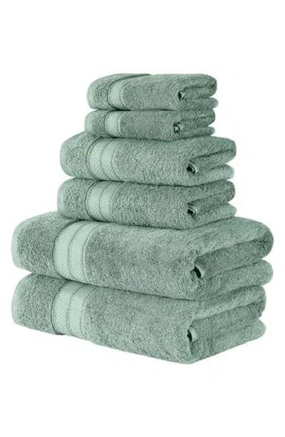 Modern Threads Spunloft 6-piece Towel Set In Green