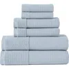 Modern Threads Waffle Rib 6-piece Towel Set In Blue