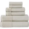 Modern Threads Waffle Rib 6-piece Towel Set In Rainy Day