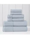 Modern Threads Waffle-rib 6pc Towel Set In Blue
