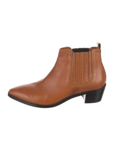 Pre-owned Modern Vice Leather Colorblock Pattern Chelsea Boots In Brown