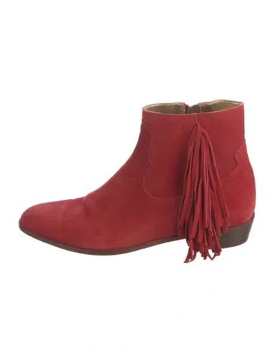 Pre-owned Modern Vice Suede Boots In Red