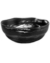 Modern Wick Wavy Medium Bowl-black Swirl