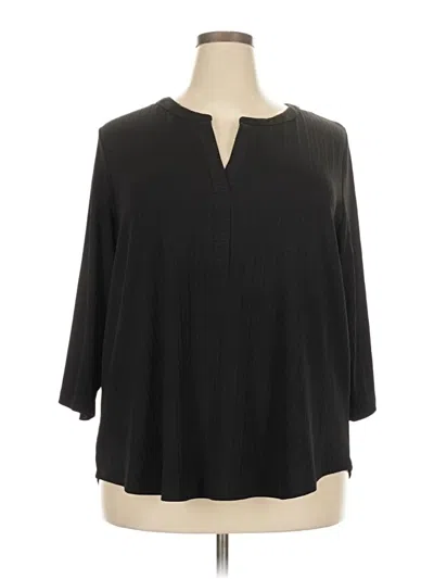 Pre-owned Modern Works 3/4 Sleeve Blouse In Black