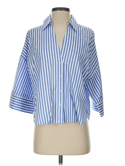 Pre-owned Modern Works 3/4 Sleeve Blouse In Blue