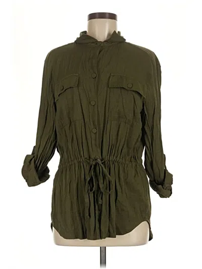 Pre-owned Modern Works 3/4 Sleeve Blouse In Green