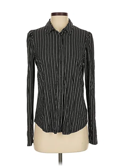 Pre-owned Modern Works Long Sleeve Blouse In Black