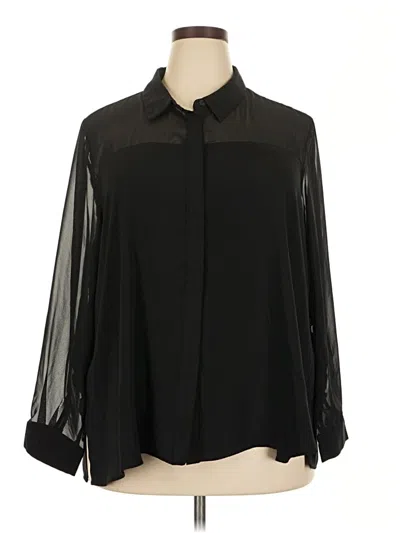 Pre-owned Modern Works Long Sleeve Blouse In Black