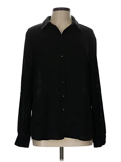 Pre-owned Modern Works Long Sleeve Blouse In Black