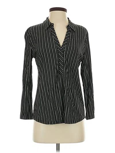 Pre-owned Modern Works Long Sleeve Blouse In Black