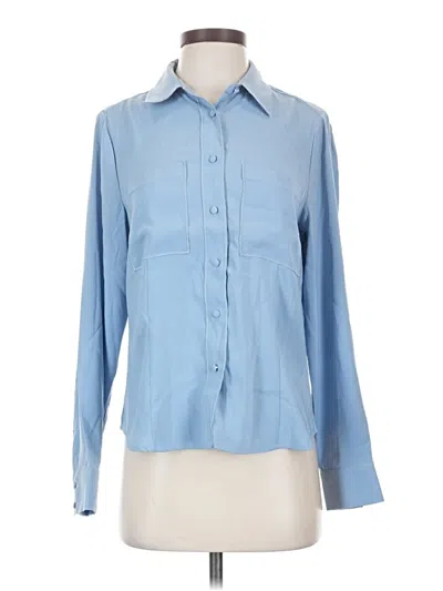 Pre-owned Modern Works Long Sleeve Blouse In Blue