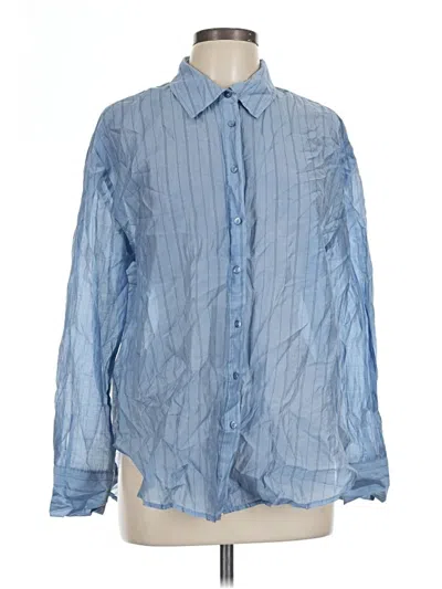 Pre-owned Modern Works Long Sleeve Blouse In Blue