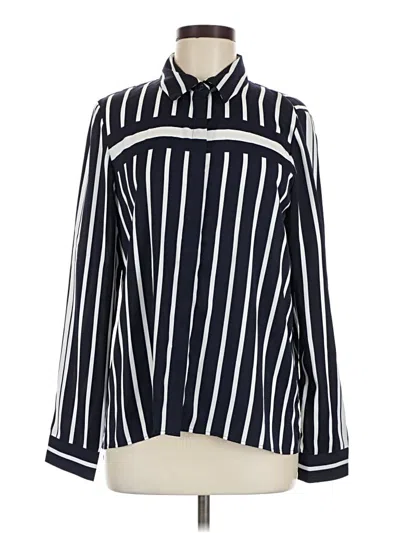 Pre-owned Modern Works Long Sleeve Blouse In Blue