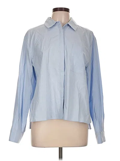 Pre-owned Modern Works Long Sleeve Blouse In Blue