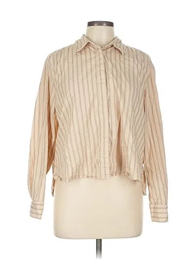 Pre-owned Modern Works Long Sleeve Blouse In Brown