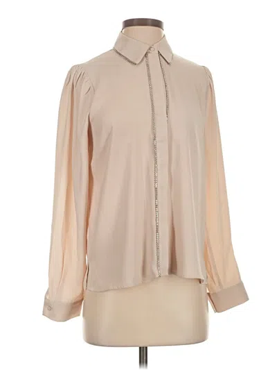 Pre-owned Modern Works Long Sleeve Blouse In Brown