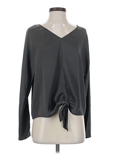 Pre-owned Modern Works Long Sleeve Blouse In Gray