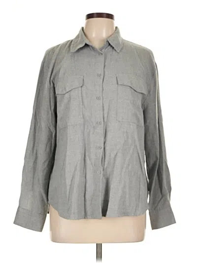 Pre-owned Modern Works Long Sleeve Blouse In Gray