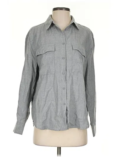 Pre-owned Modern Works Long Sleeve Blouse In Gray