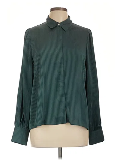 Pre-owned Modern Works Long Sleeve Blouse In Green