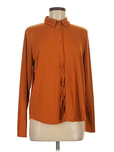 Pre-owned Modern Works Long Sleeve Blouse In Orange