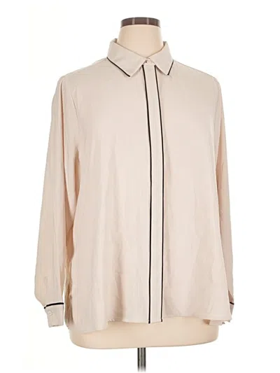 Pre-owned Modern Works Long Sleeve Blouse In Tan
