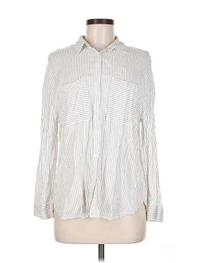 Pre-owned Modern Works Long Sleeve Blouse In White