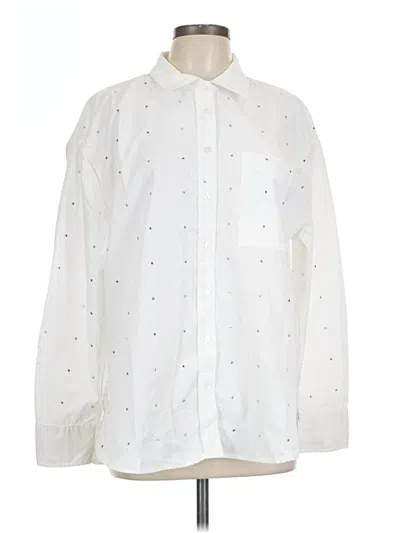 Pre-owned Modern Works Long Sleeve Blouse In White