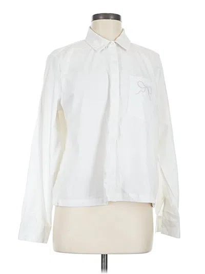 Pre-owned Modern Works Long Sleeve Blouse In White