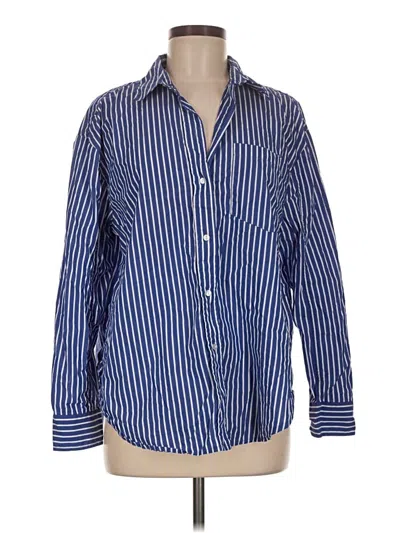 Pre-owned Modern Works Long Sleeve Button Down Shirt In Blue