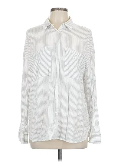 Pre-owned Modern Works Long Sleeve Button Down Shirt In Ivory