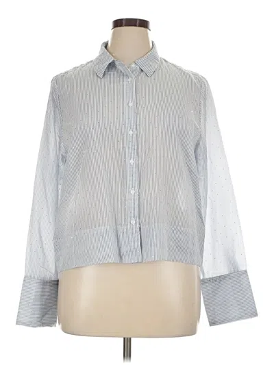 Pre-owned Modern Works Long Sleeve Button Down Shirt In Silver