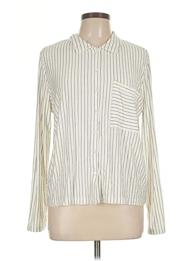 Pre-owned Modern Works Long Sleeve Button Down Shirt In White