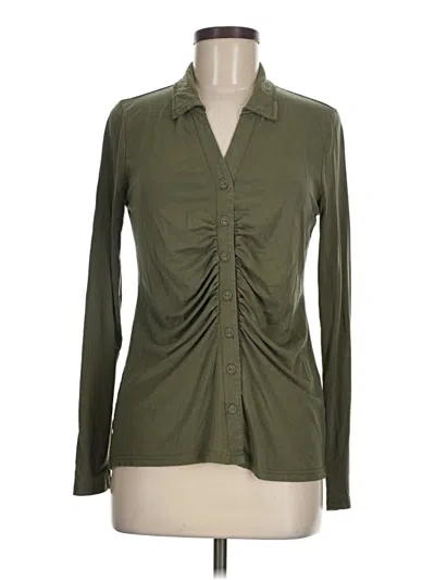 Pre-owned Modern Works Long Sleeve Polo Shirt In Green