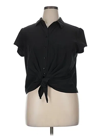 Pre-owned Modern Works Short Sleeve Blouse In Black