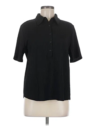Pre-owned Modern Works Short Sleeve Blouse In Black